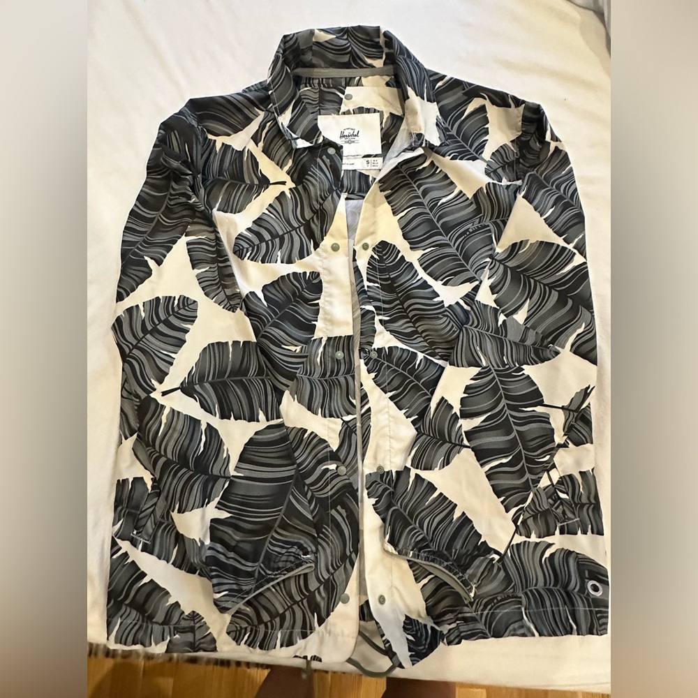 Hershel Lightweight Rain Jacket, Button With Cinc… - image 1